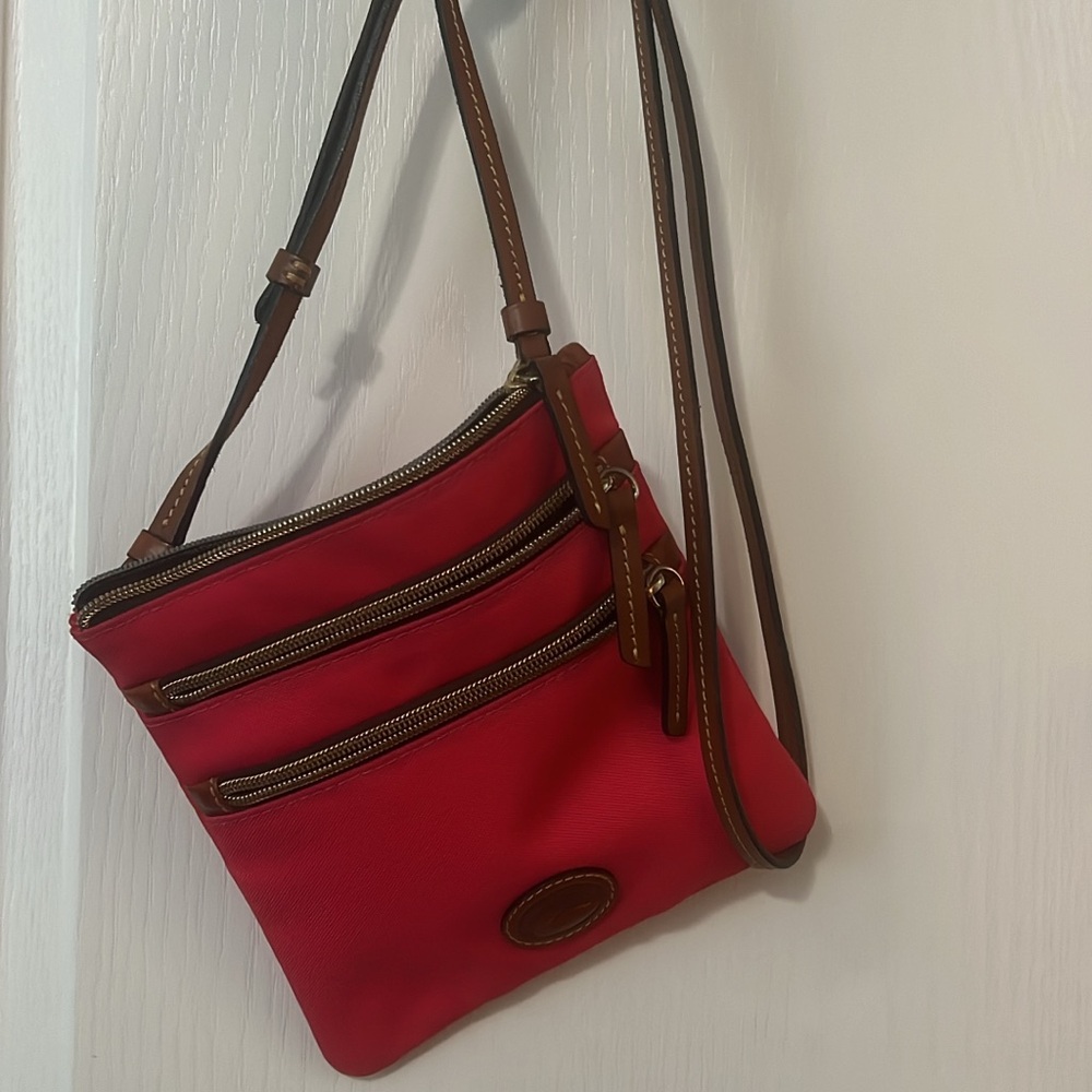 Dooney & Bourke Red and Brown Crossbody Bag